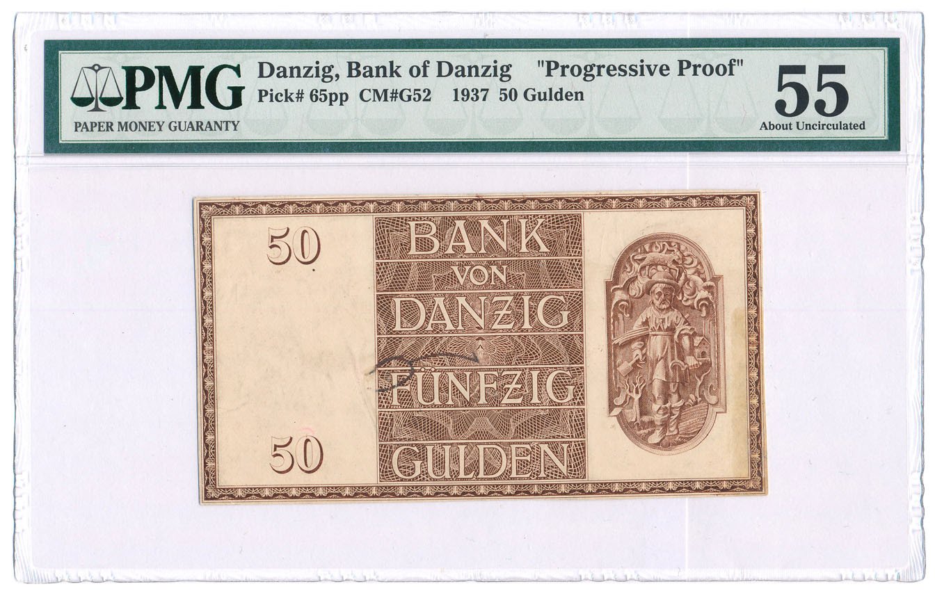 Banknot. Wolne Miasto Gdańsk 50 guldenów 1937 PMG 55